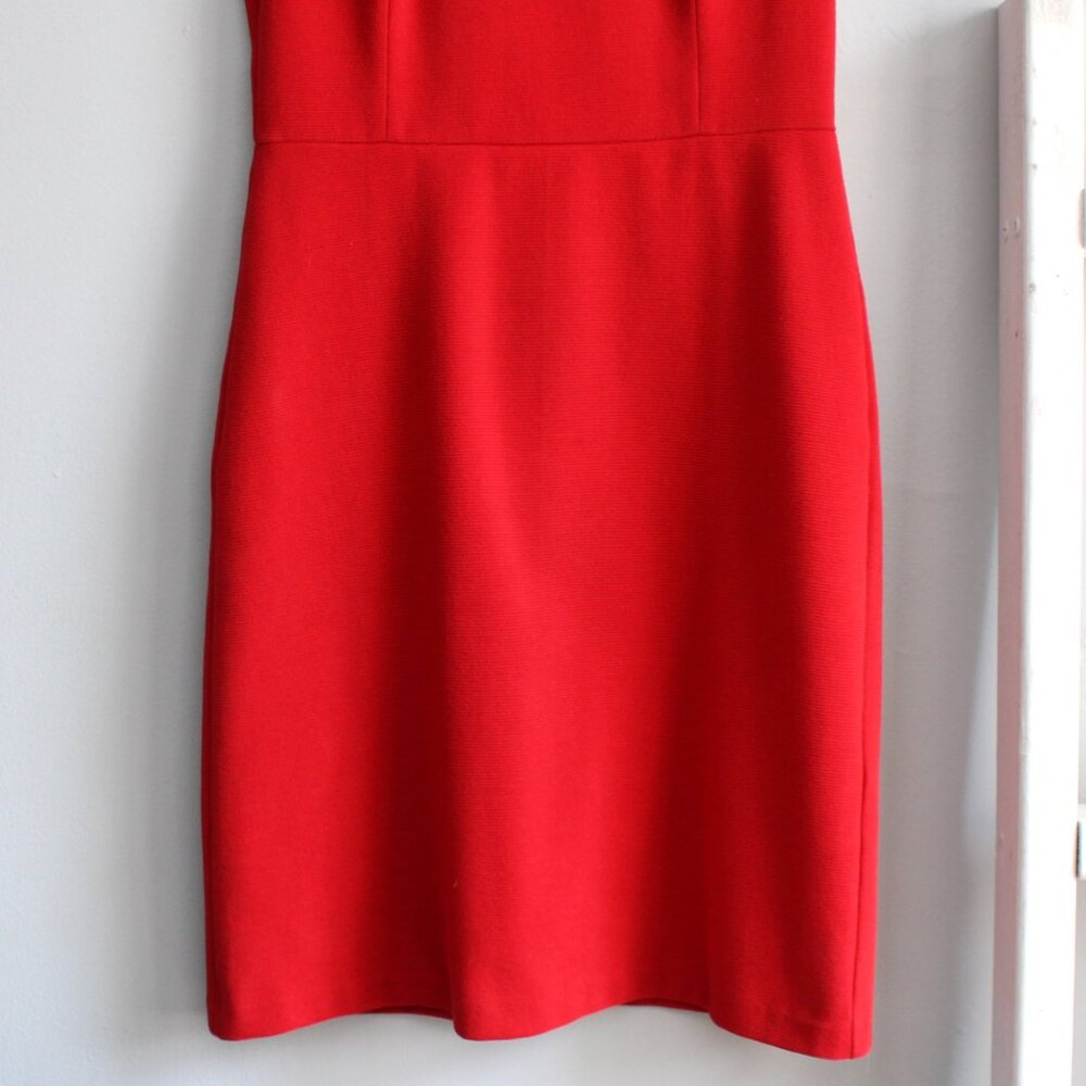 Talbots Red Jewel Embellished Collar Ottoman Ponte Sheath Dress Size 4 / Small - Picture 6 of 7